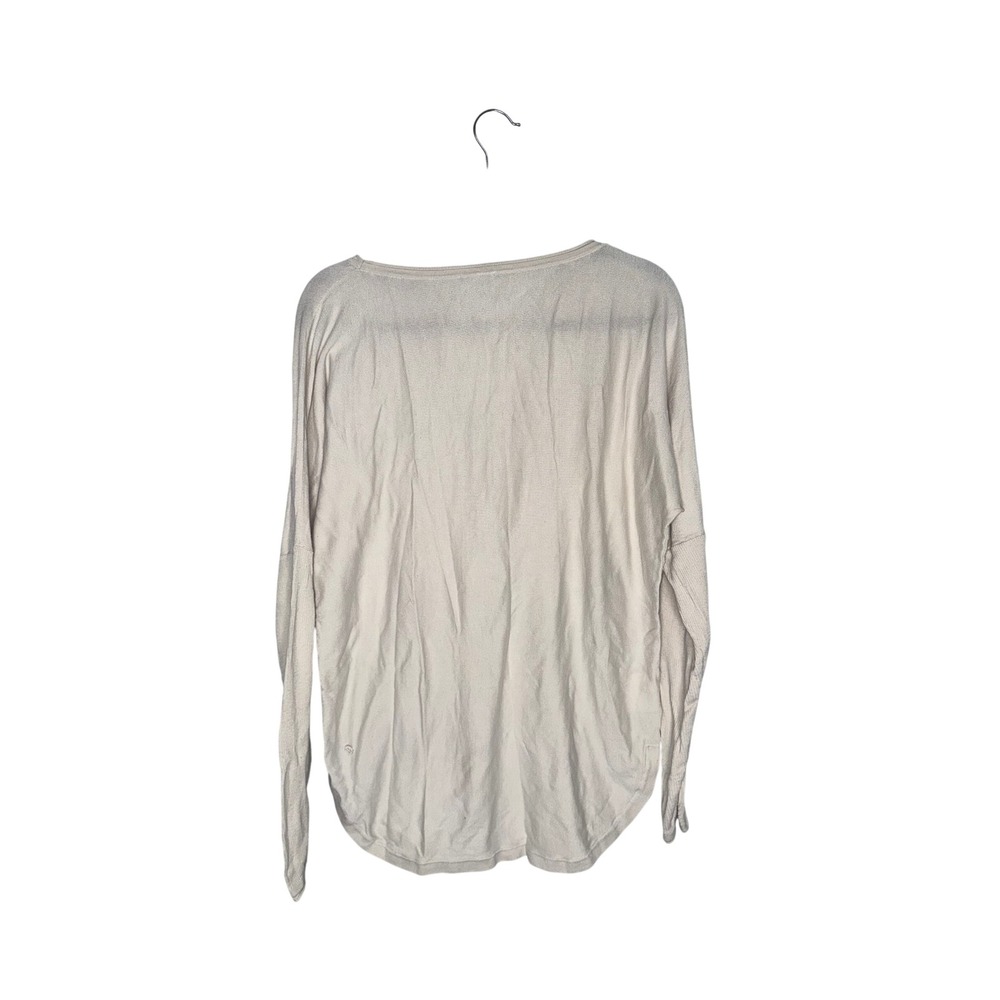 Lululemon Long Sleeve Knit Top Womens M/L Cream Good Curved Hem Relaxed Fit - Picture 4 of 4